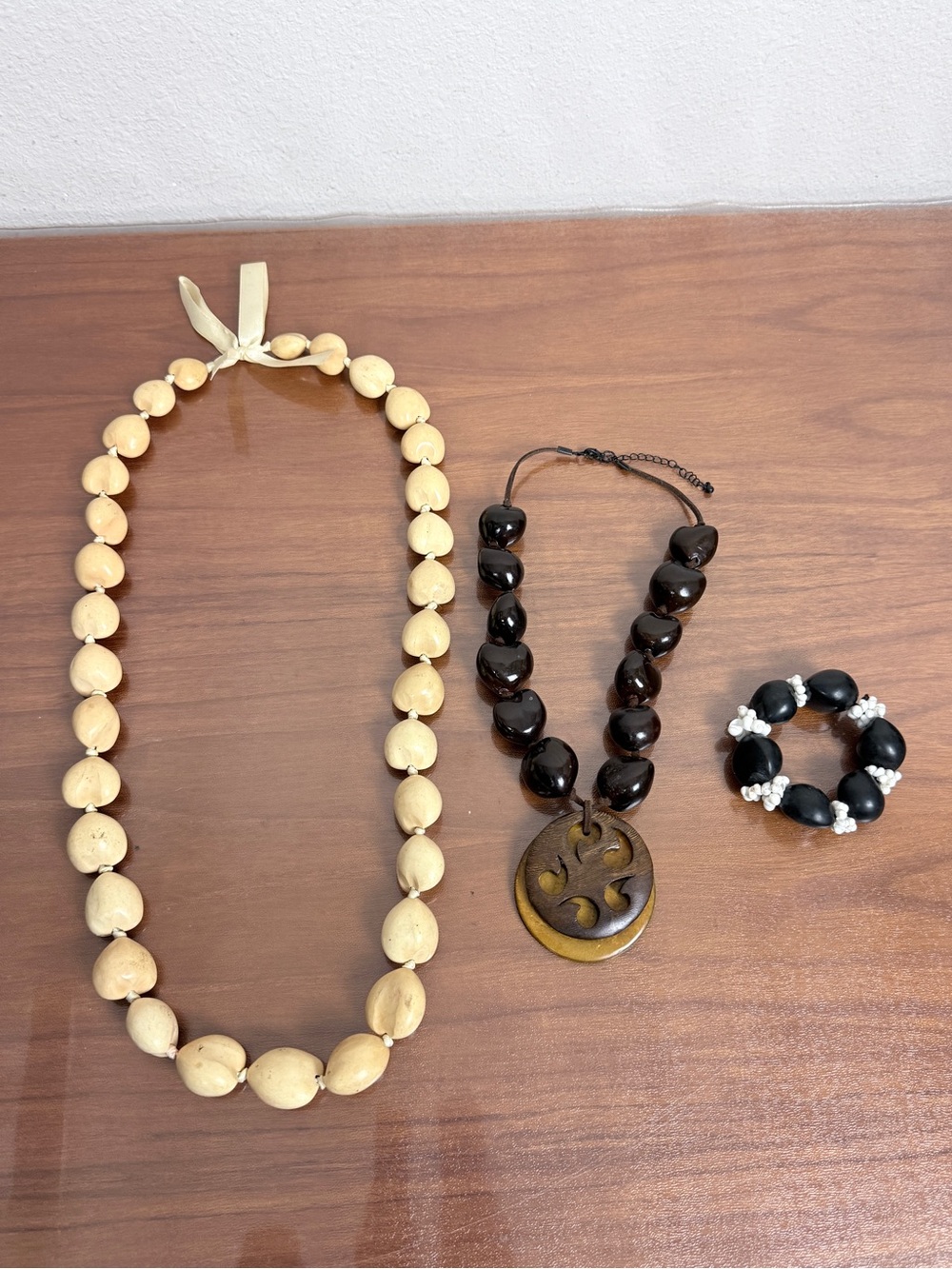 Hawaiian Kukui Nut Lei, Necklace & Bracelet